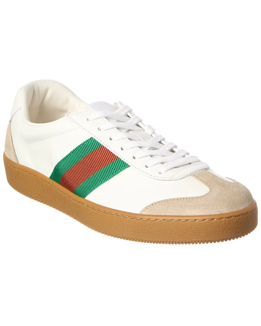 Leather & Suede Sneaker by Gucci