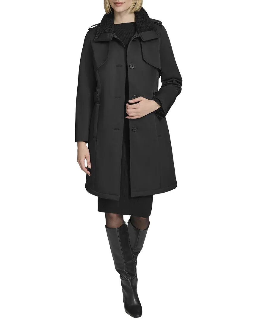 Teagan Trench with Faux Sherpa Collar by Andrew Marc