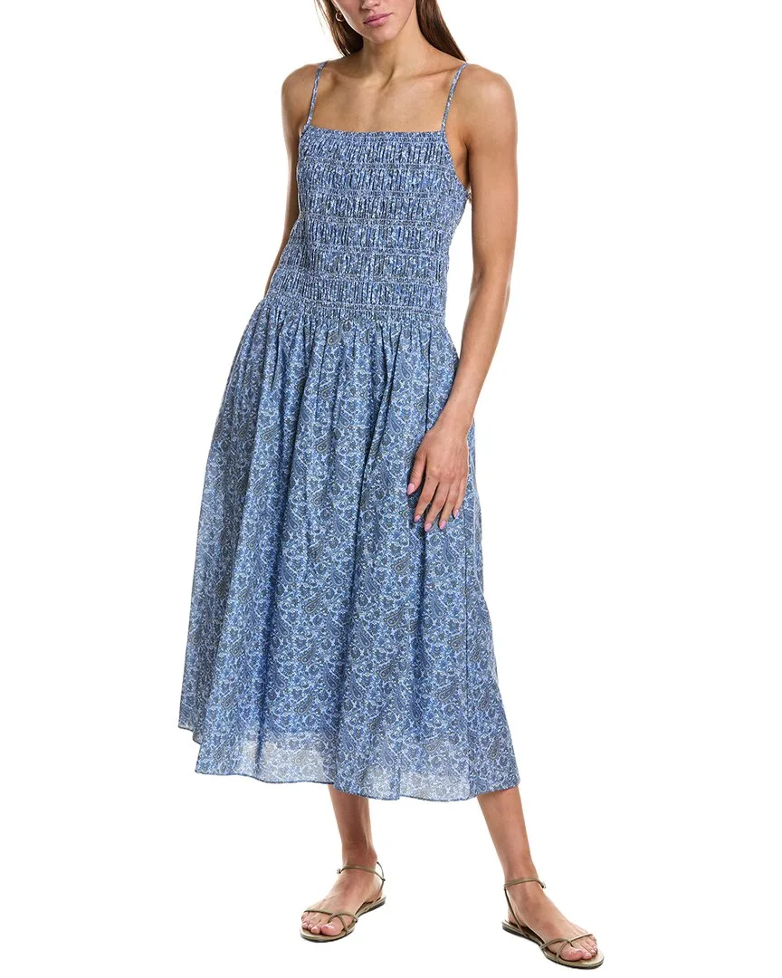 Checked Smocked Midi Dress