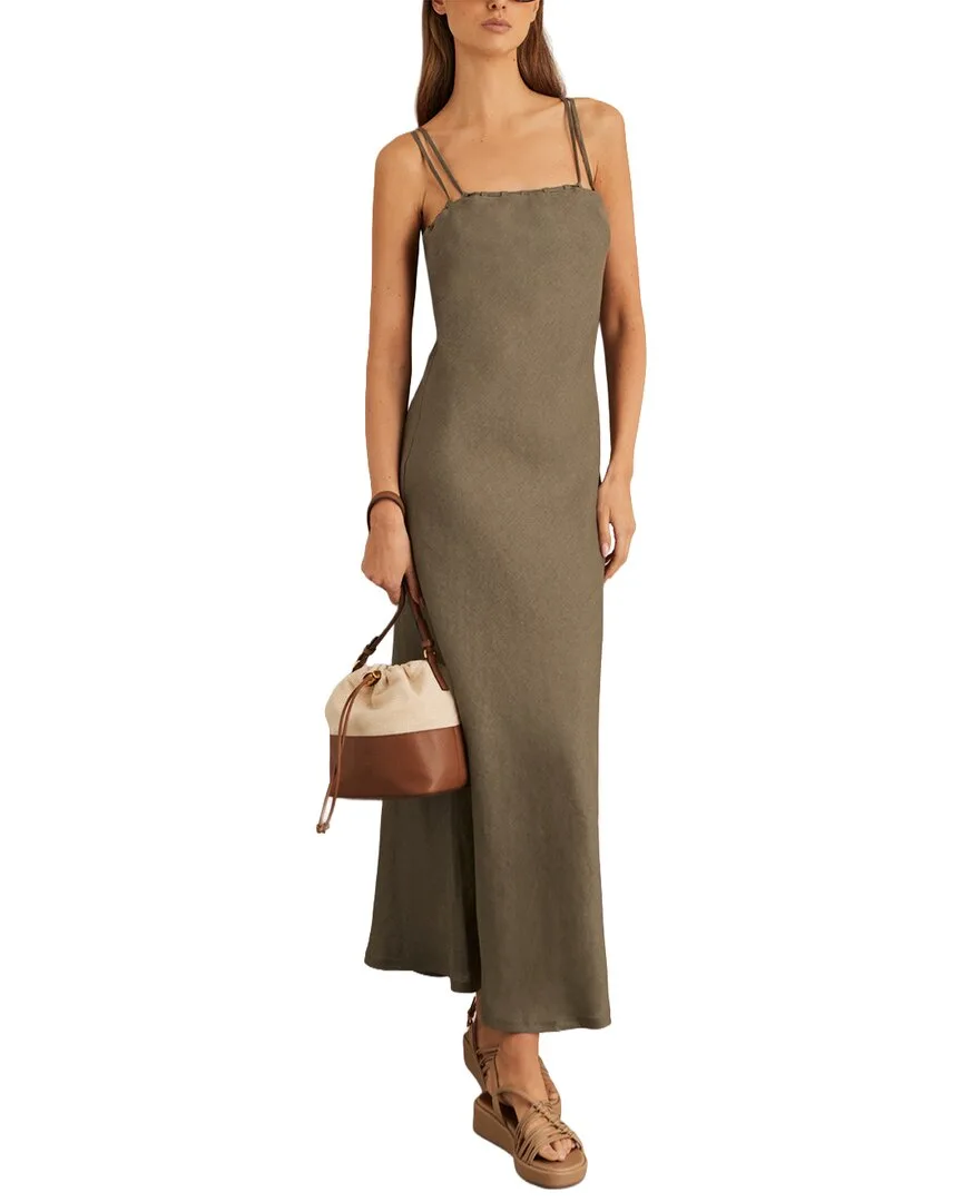 Roxanne Linen Slip Dress by Reiss