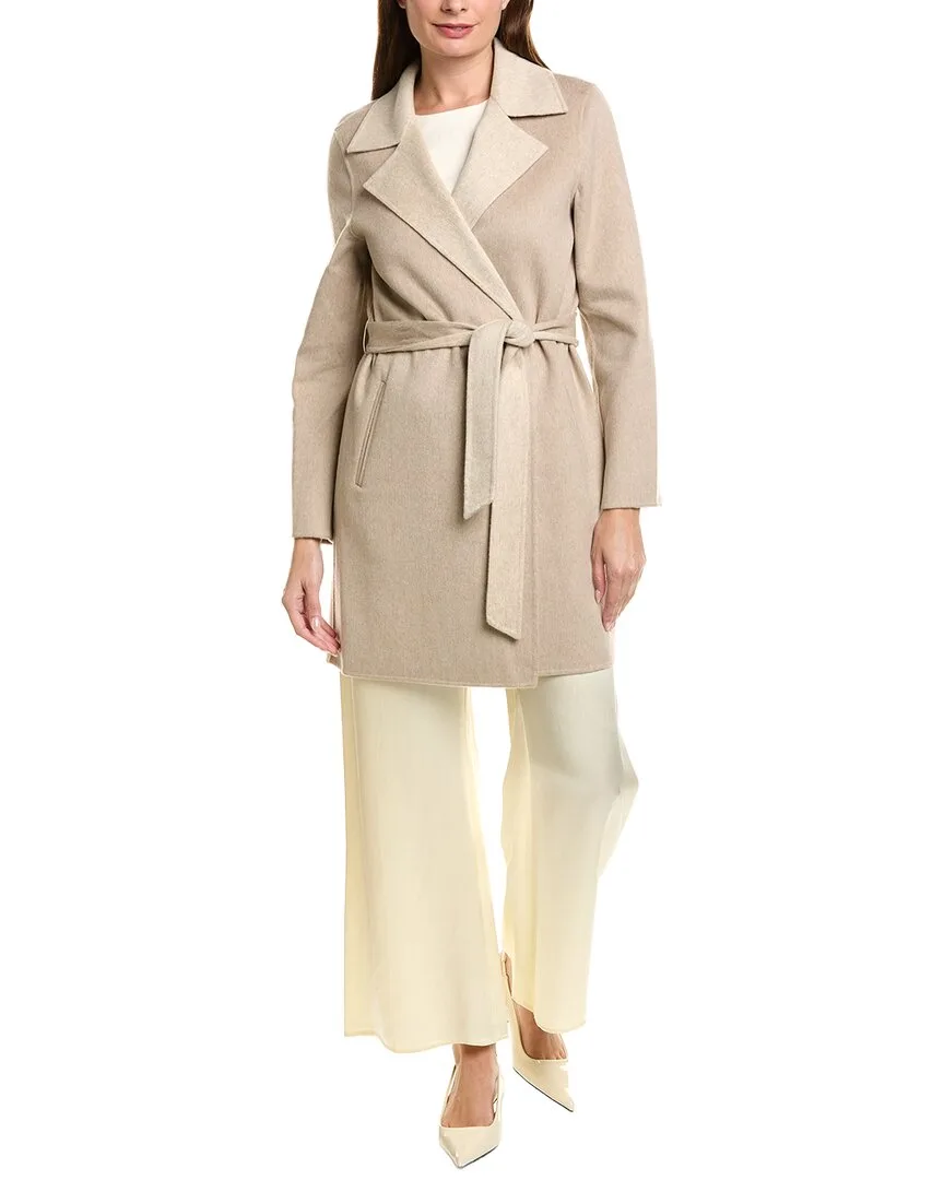 Doubleface Notch Lapel Wool & Cashmere-Blend Coat by Sofia Cashmere