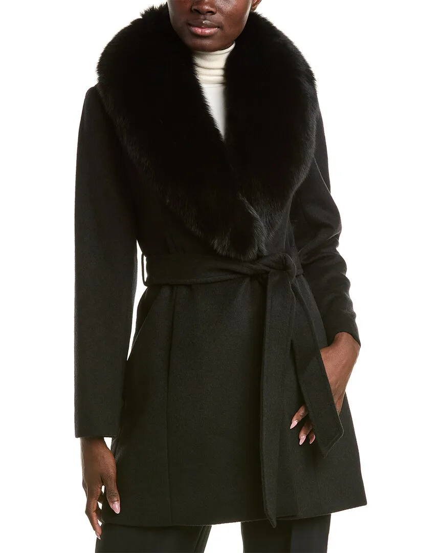Wool-Blend Wrap Coat by Sofia Cashmere