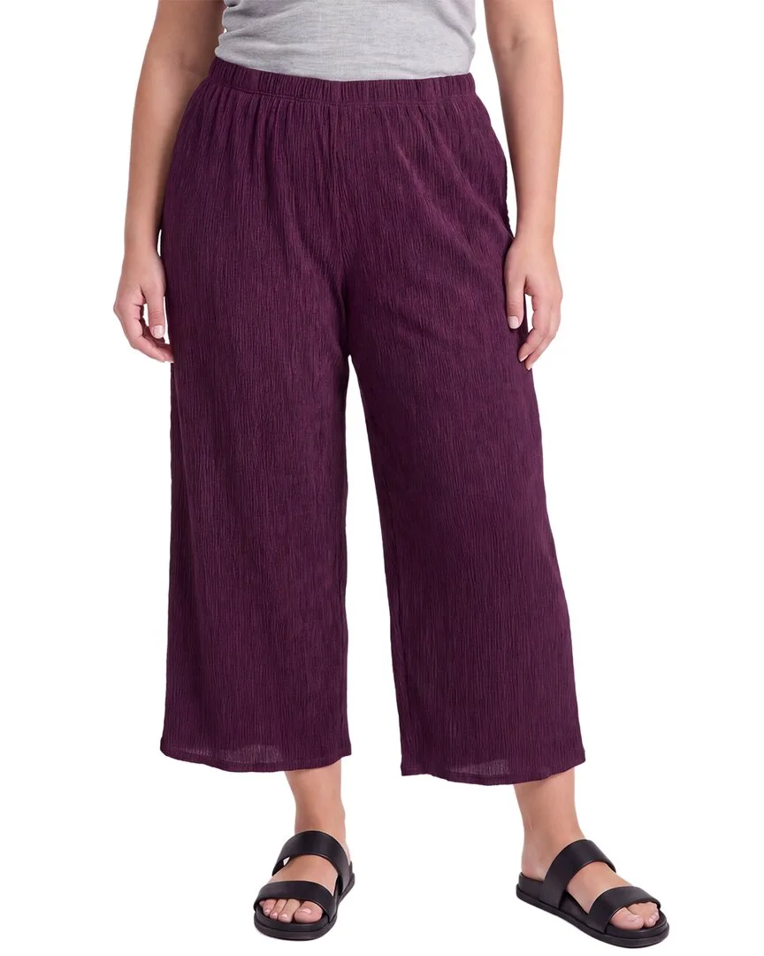 Woven Plissé Wide Pant by Eileen Fisher