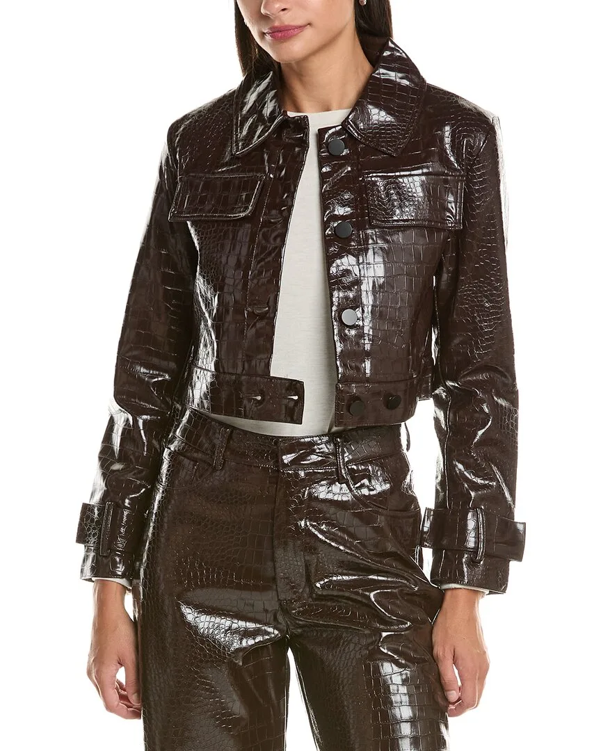 Faux Leather Animal Embossed Jacket by Current/Elliott