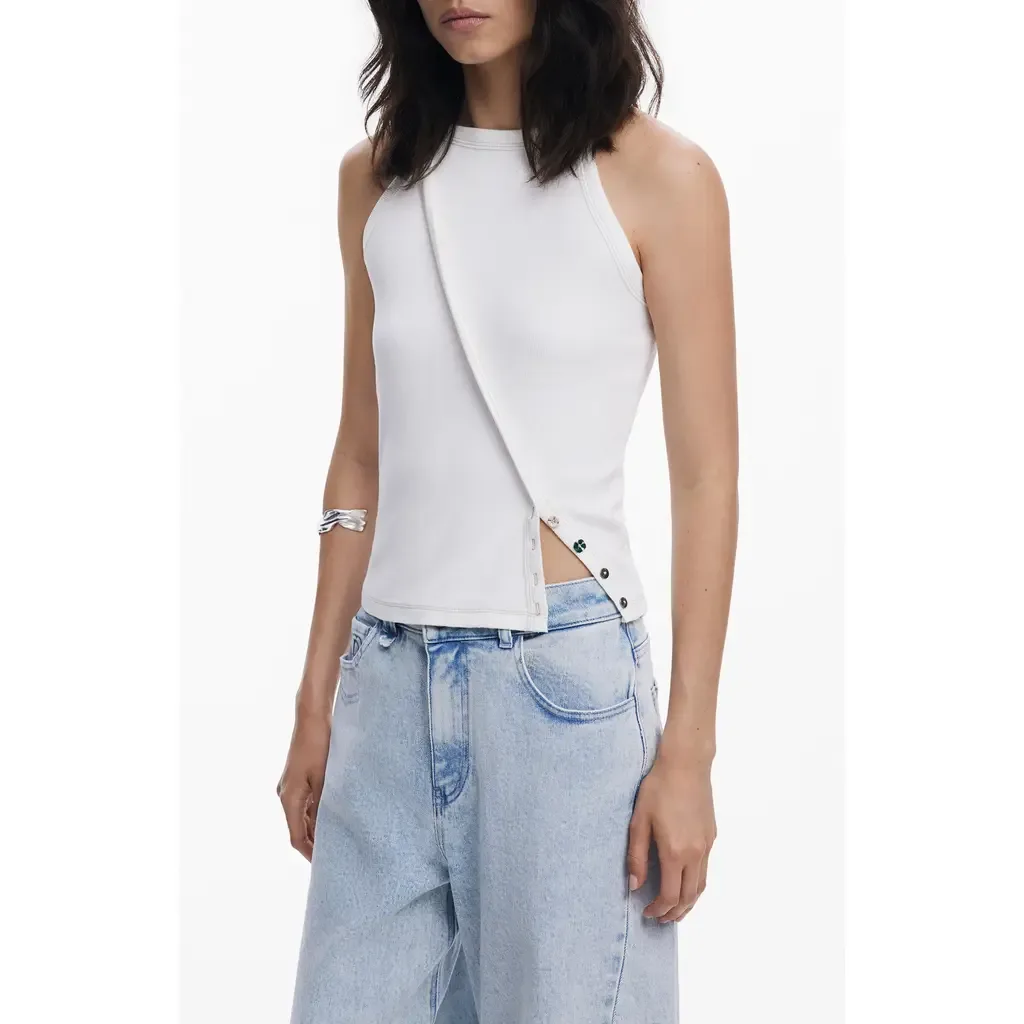 Straps Rib Tank by Desigual