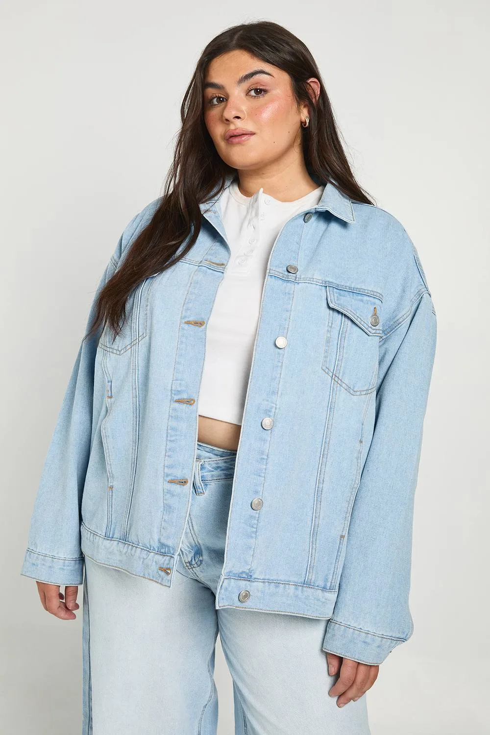 Oversized Denim Jacket by boohoo