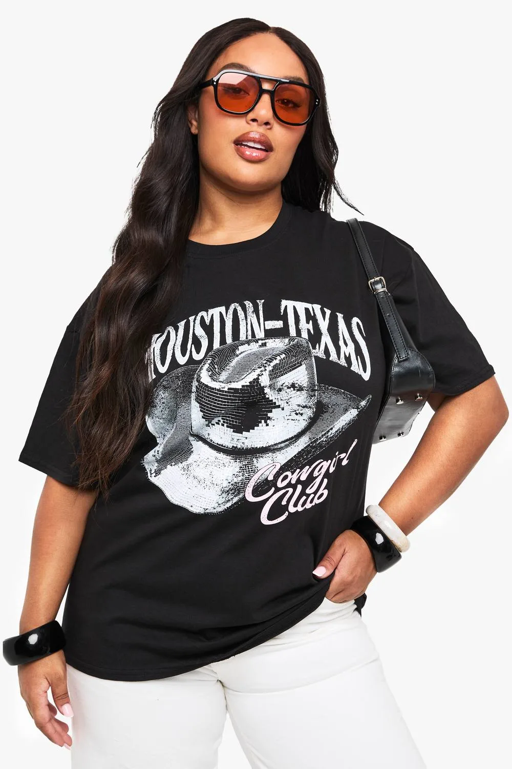 Cowgirl Hat Oversized Printed T-Shirt by boohoo