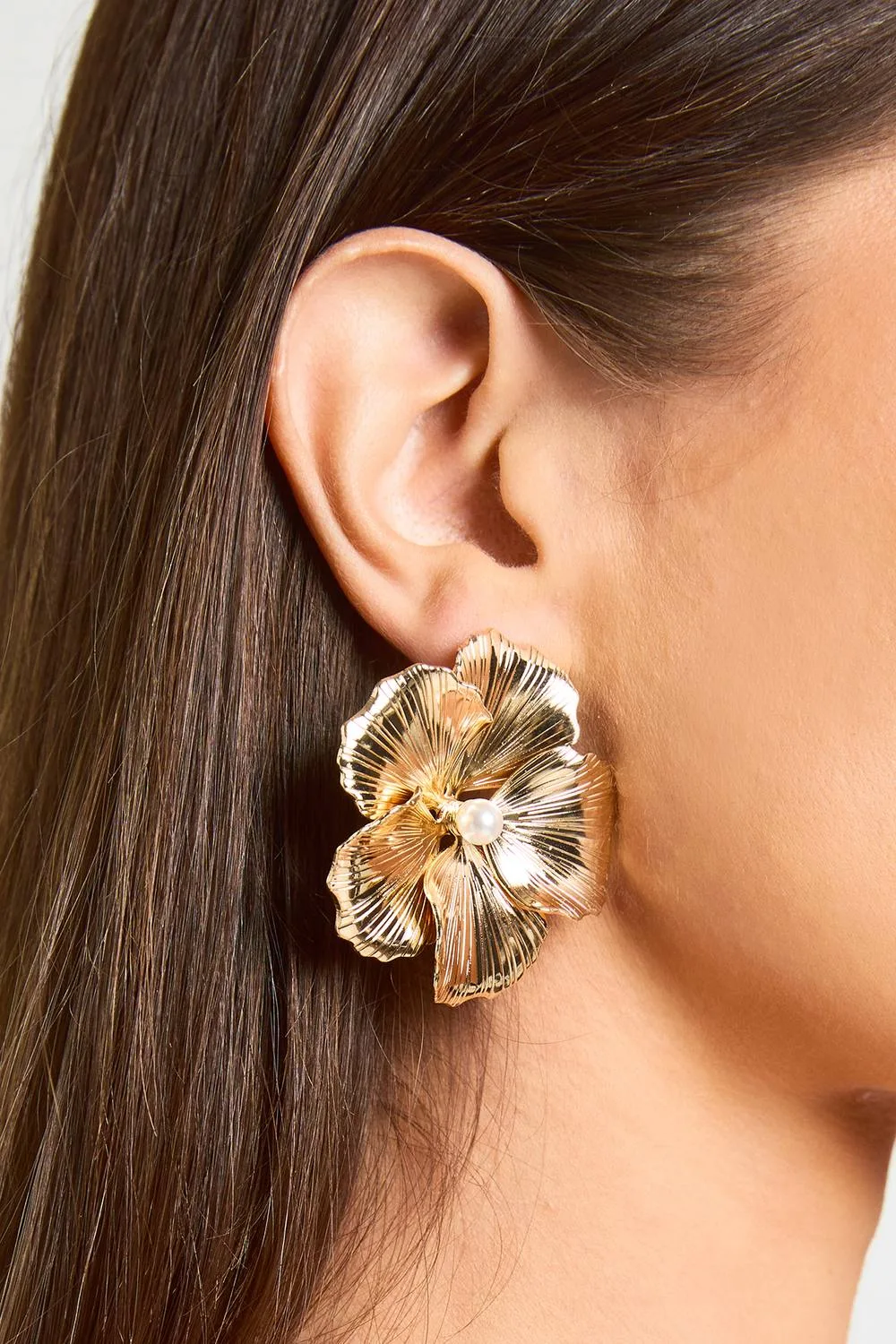 Flower Statement Stud Earrings by boohoo