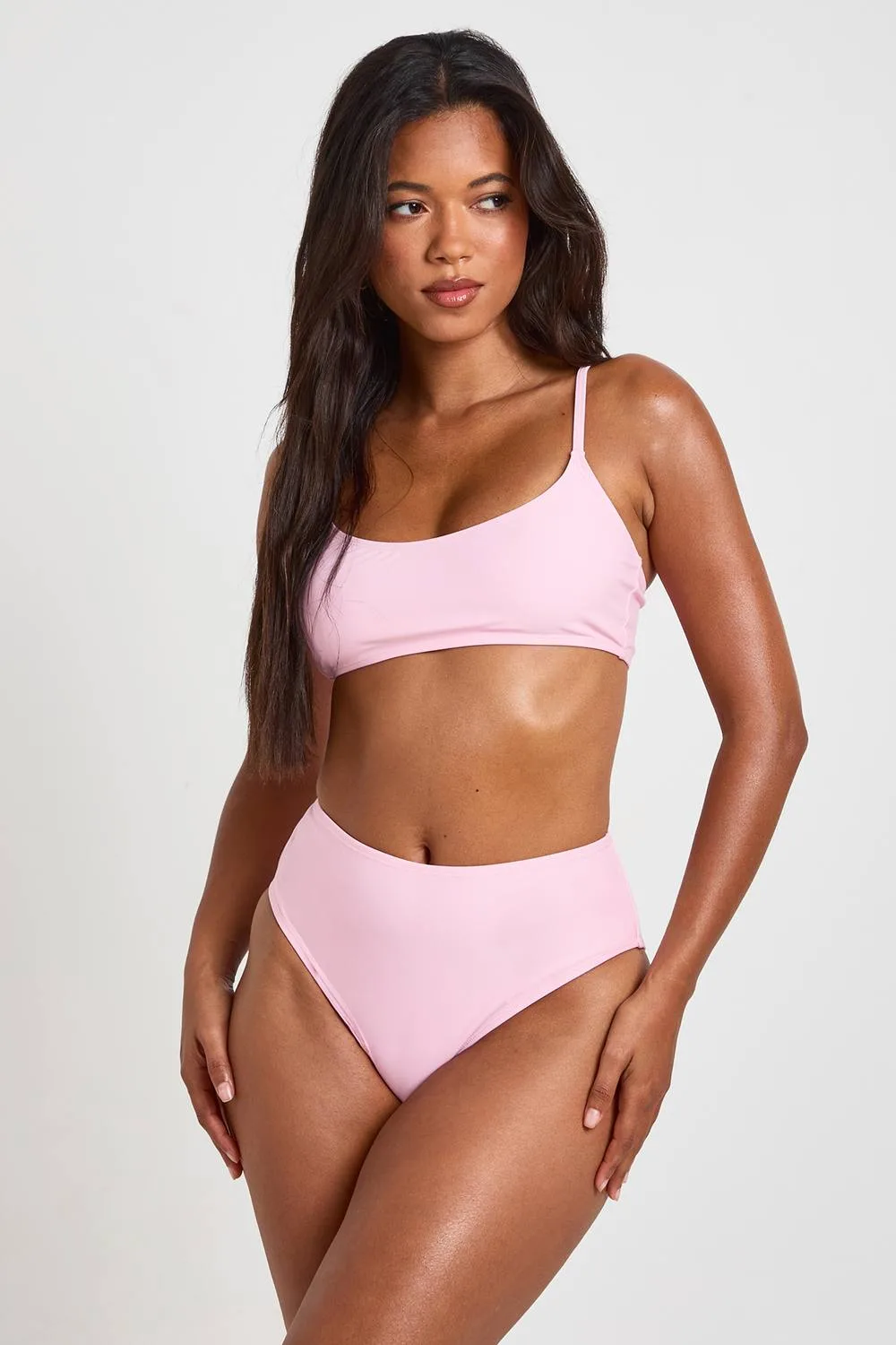 Tummy Control High Waist Bikini Bottom by boohoo