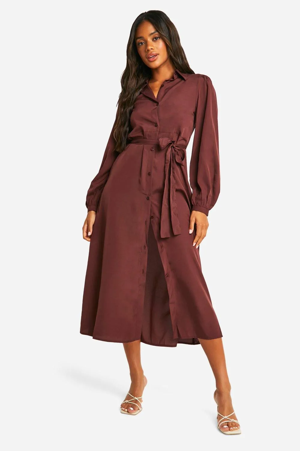 The Midaxi Shirt Dress by boohoo