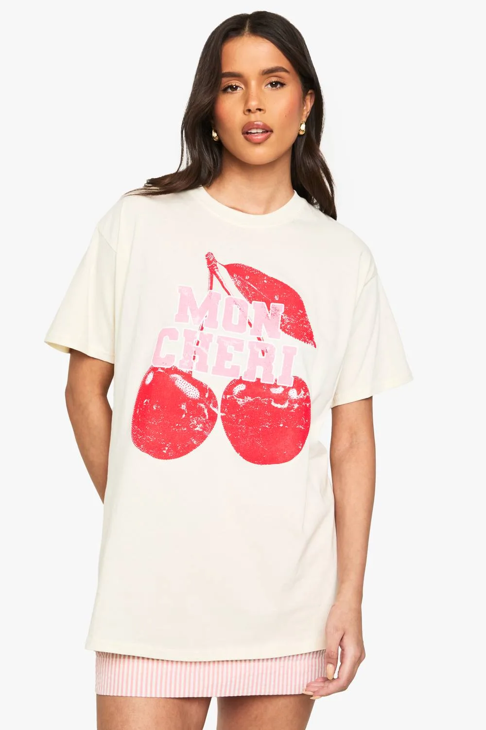 Washed Mon Cheri Oversized Printed T-Shirt by boohoo