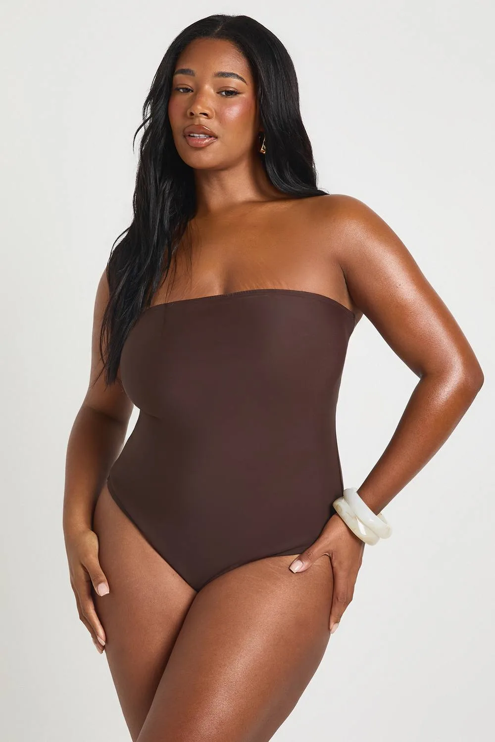 Essentials Bandeau Swimsuit by boohoo