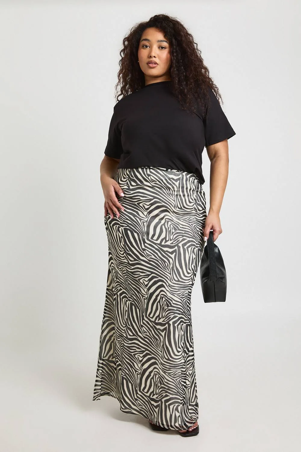 Zebra Print Chiffon Maxi Skirt by boohoo