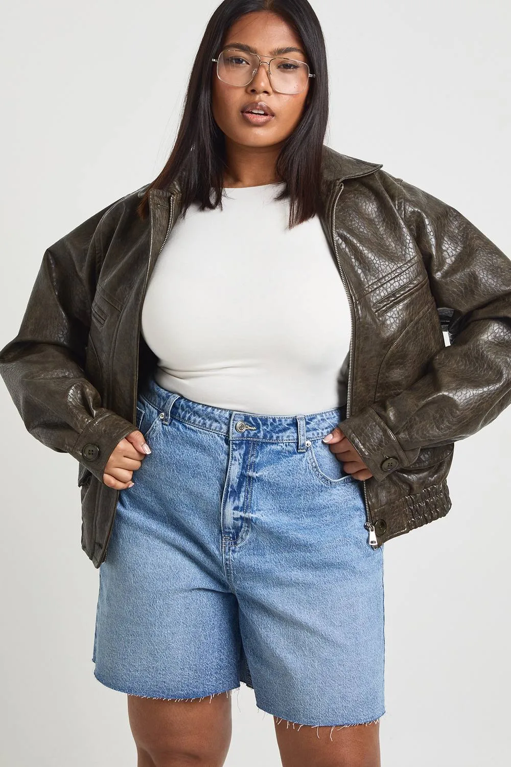 Bermuda Denim Short by boohoo