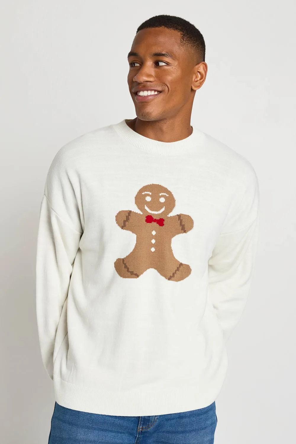 Matching Family Gingerbread Man Christmas Jumper by boohoo