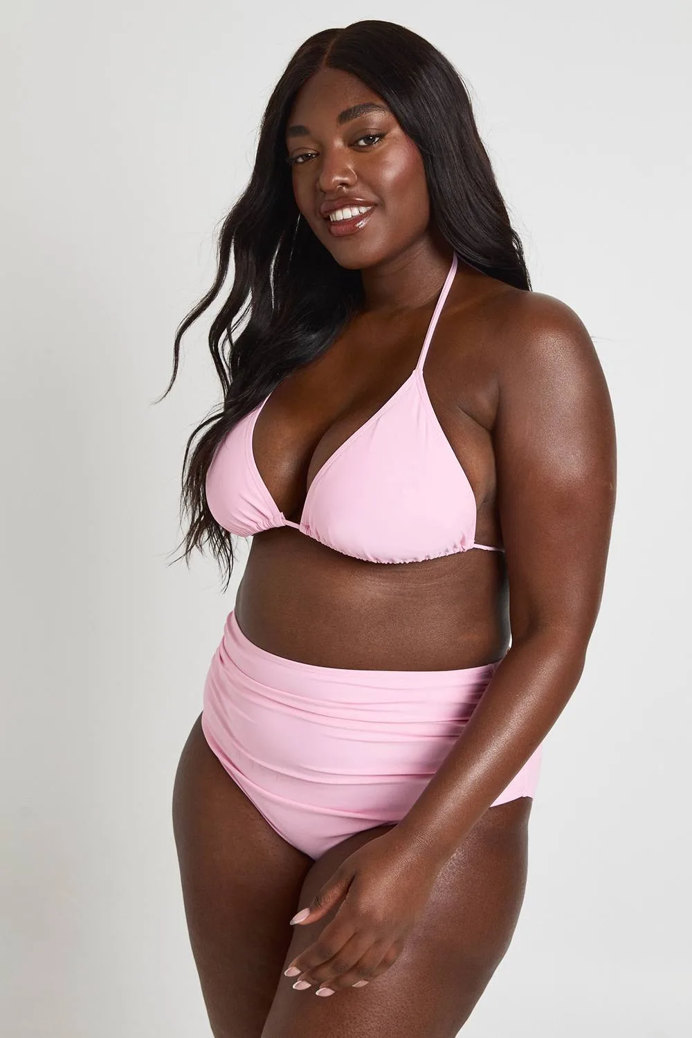 Essentials Ruched High Waist Brief by boohoo