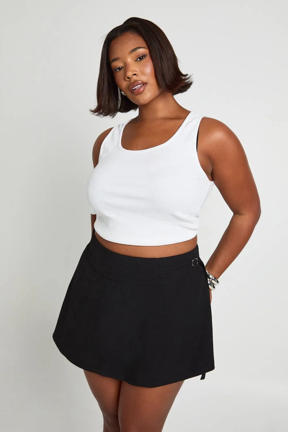 Buckle Detail Skort by boohoo