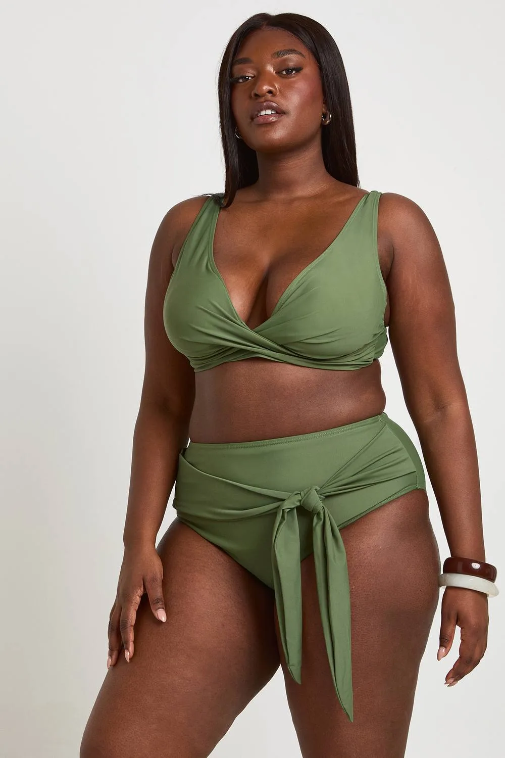 Twist Front Bikini Top by boohoo