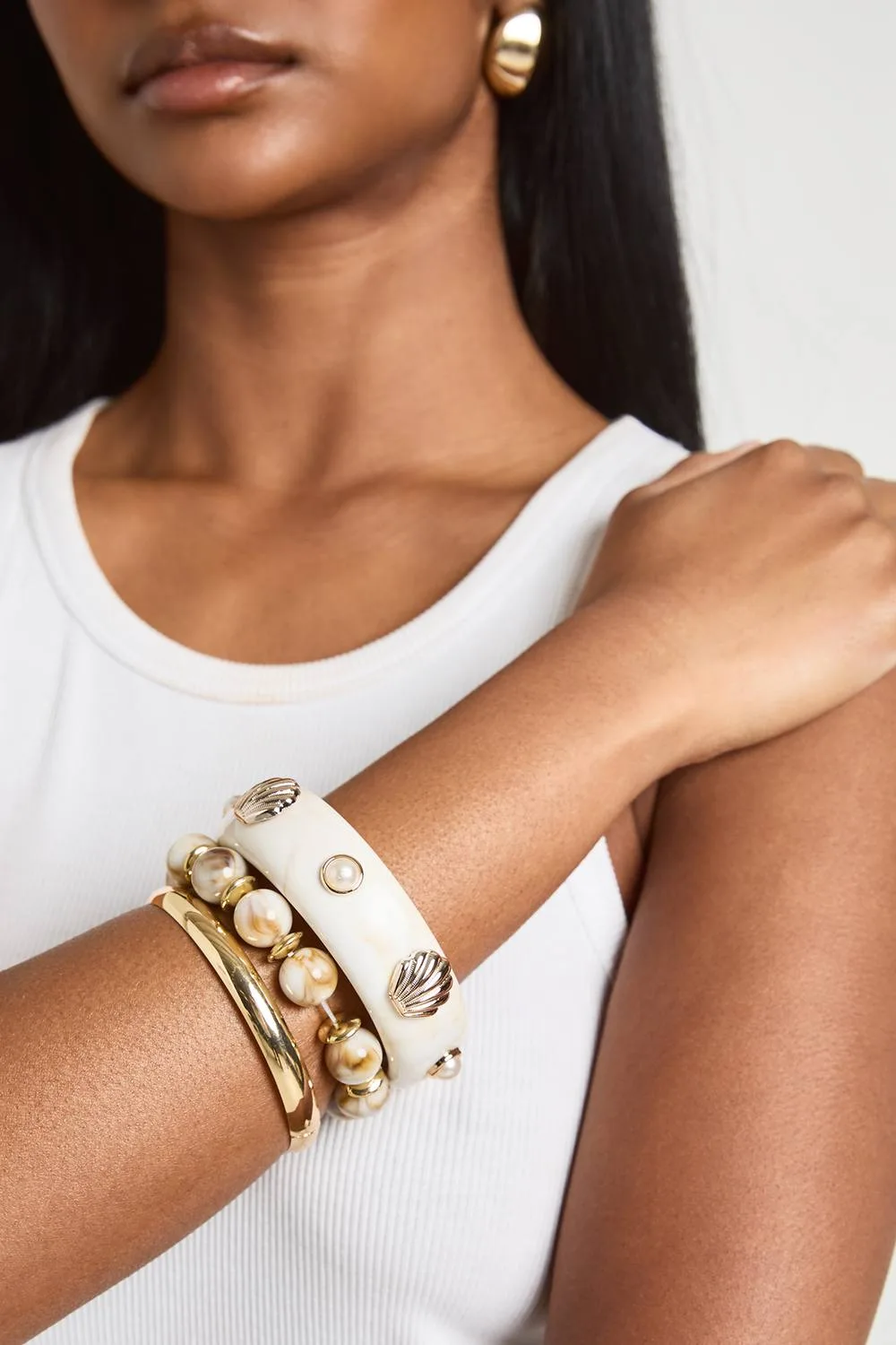 Sea Shell Detail Bracelet 3 Pack by boohoo