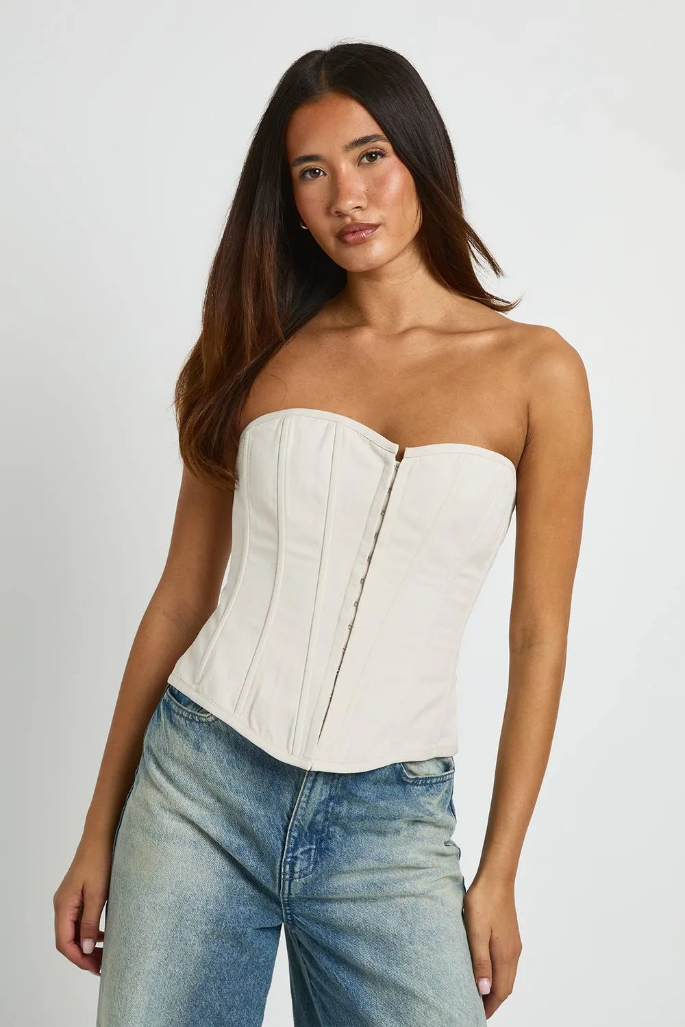 Bandeau Twill Corset Top