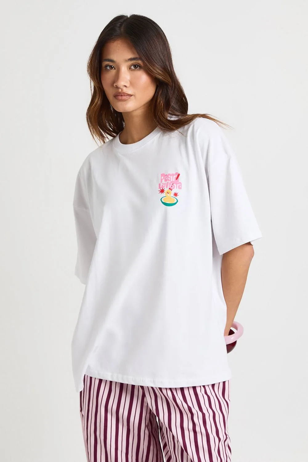 Pasta La Vista Front & Back Printed T-Shirt by boohoo