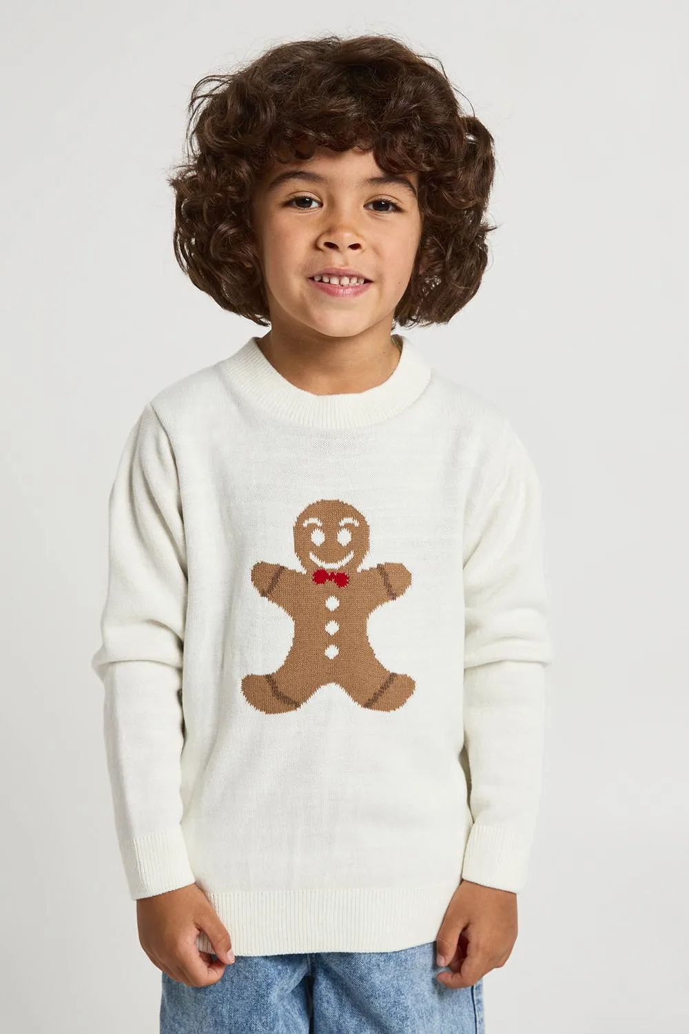 Matching Family Gingerbread Man Christmas Jumper by boohoo
