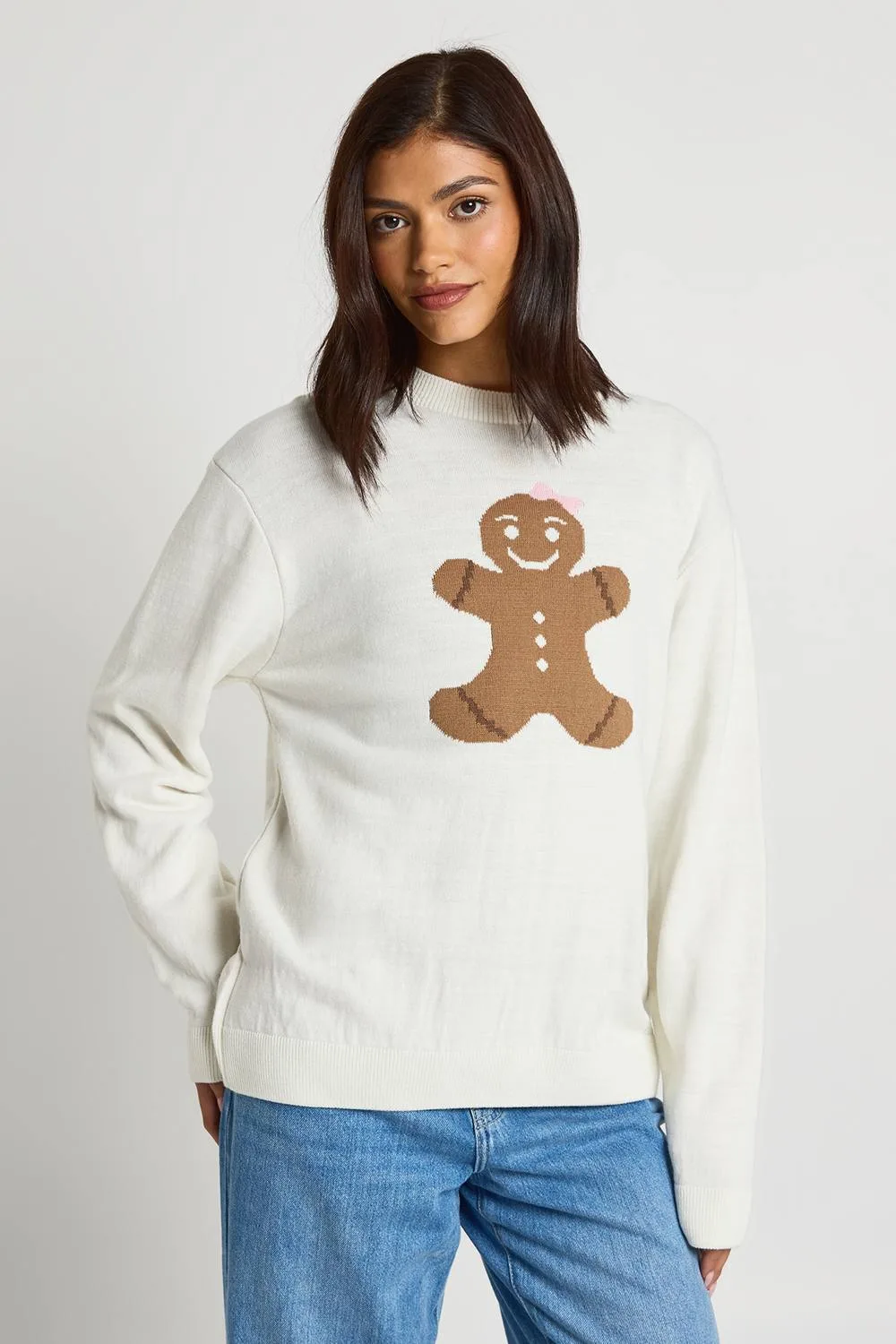Matching Family Gingerbread Man Christmas Jumper by boohoo