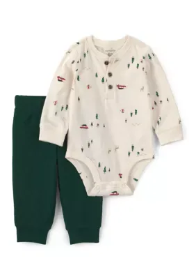 Winter Scene Bodysuit and Pants Set by Carter's