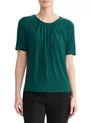 Elbow Sleeve Box Pleat Neck by Kasper