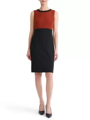 Long Sleeve Sheath Dress by Kasper