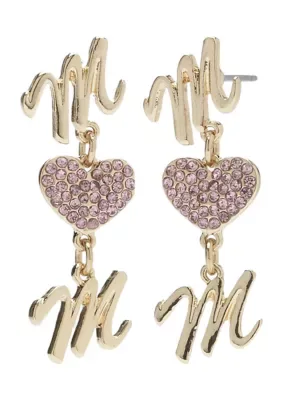 Tone Mom Heart Drop Earrings by Belk
