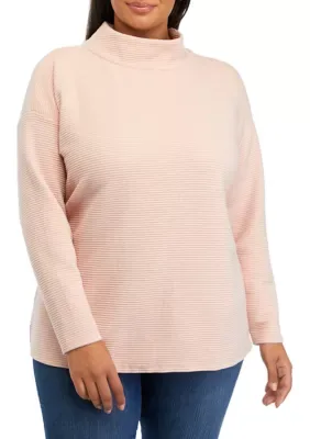 Drop Shoulder Slouchy Mock Neck Sweater by Wonderly