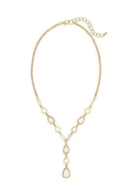 Faceted Crystal Teardrop Linked Y-Necklace 20 In by Evie & Emma