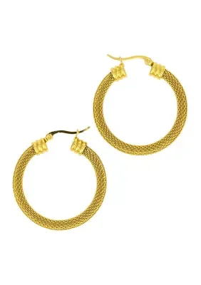 Mesh Gold Hoop Earrings