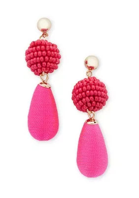 Bead and Thread Double Drop Earrings by Crown & Ivy