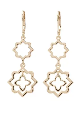 Tone Double Drop Earrings by Crown & Ivy