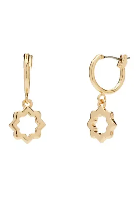 Tone Huggie QFoil Drop Earrings by Crown & Ivy