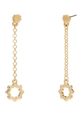 Tone Post QFoil Linear Earrings by Crown & Ivy