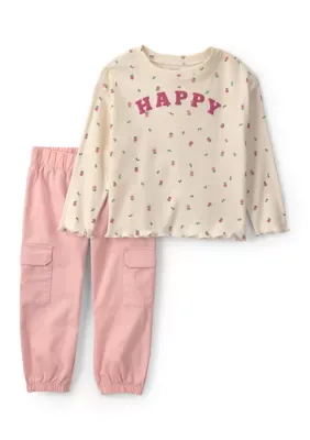 Floral Long Sleeve Shirt and Cargo Pants Set by Carter's