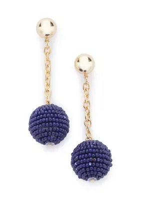 Gold Tone Chain Bead Drop Earrings by Crown & Ivy