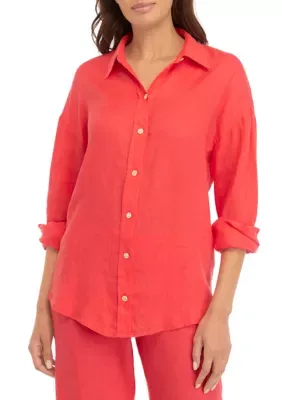 Stevey Relaxed Linen Shirt by Lilly Pulitzer