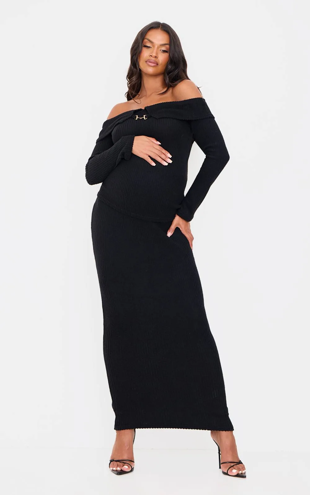 Maternity Brushed Rib Maxi Skirt by PrettyLittleThing