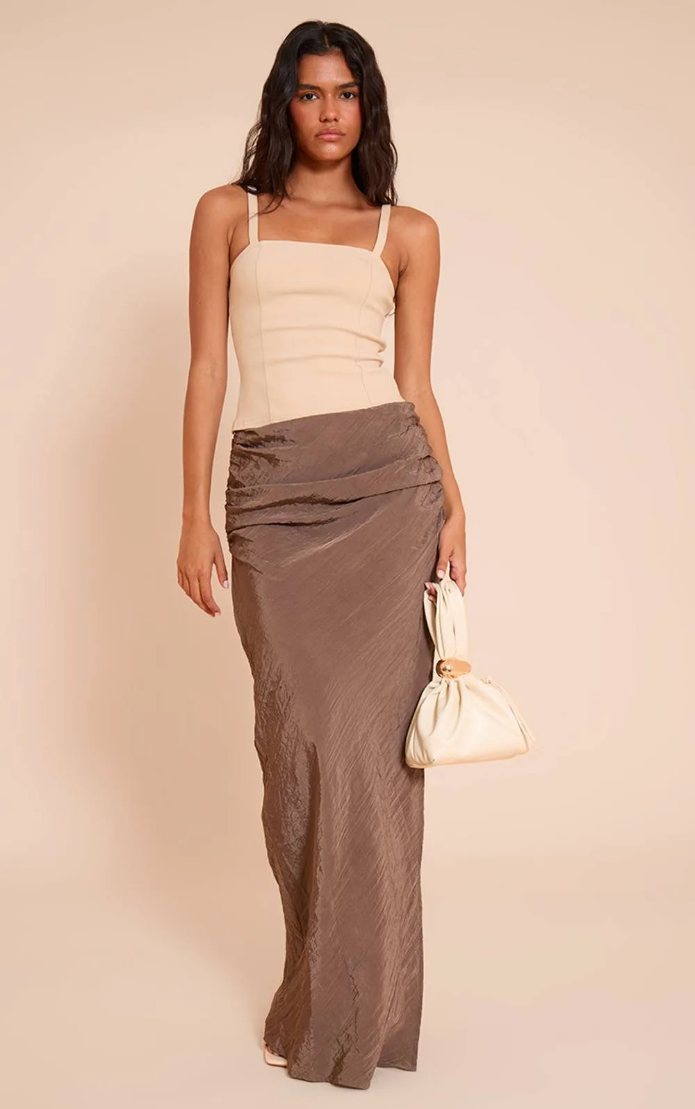 Woven Textured Maxi Skirt by PrettyLittleThing
