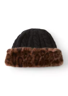 Leopard Cuff Beanie by Vince Camuto