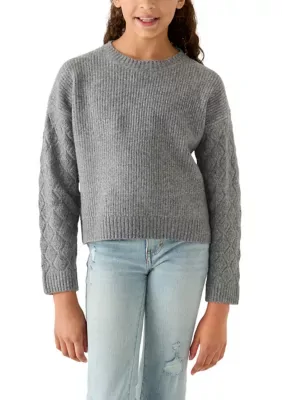 Textured Crew Neck Sweater by CeCe