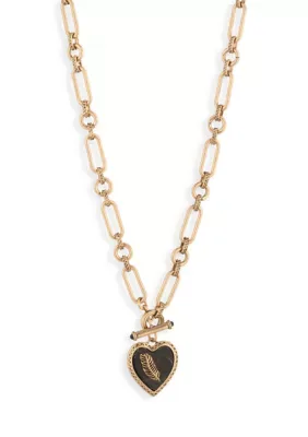 Feather Heart Pendant Necklace 16 In by Lainey Wilson