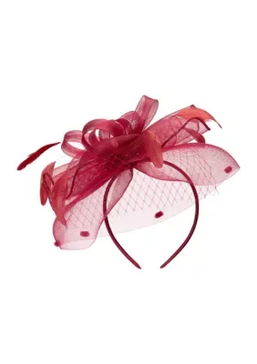Fascinator with Organza Mesh and Netted Veil by San Diego Hat Company