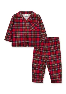 Holiday Plaid Coat Pajama Set by Little Me