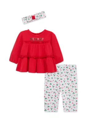 Candy Cane Tunic Set with Headband by Little Me