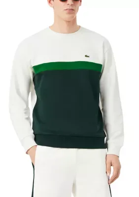 Colorblock Fleece Crewneck T-Shirt by Lacoste